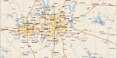 டல்லாஸ் Fort Worth metroplex வரைபடம்