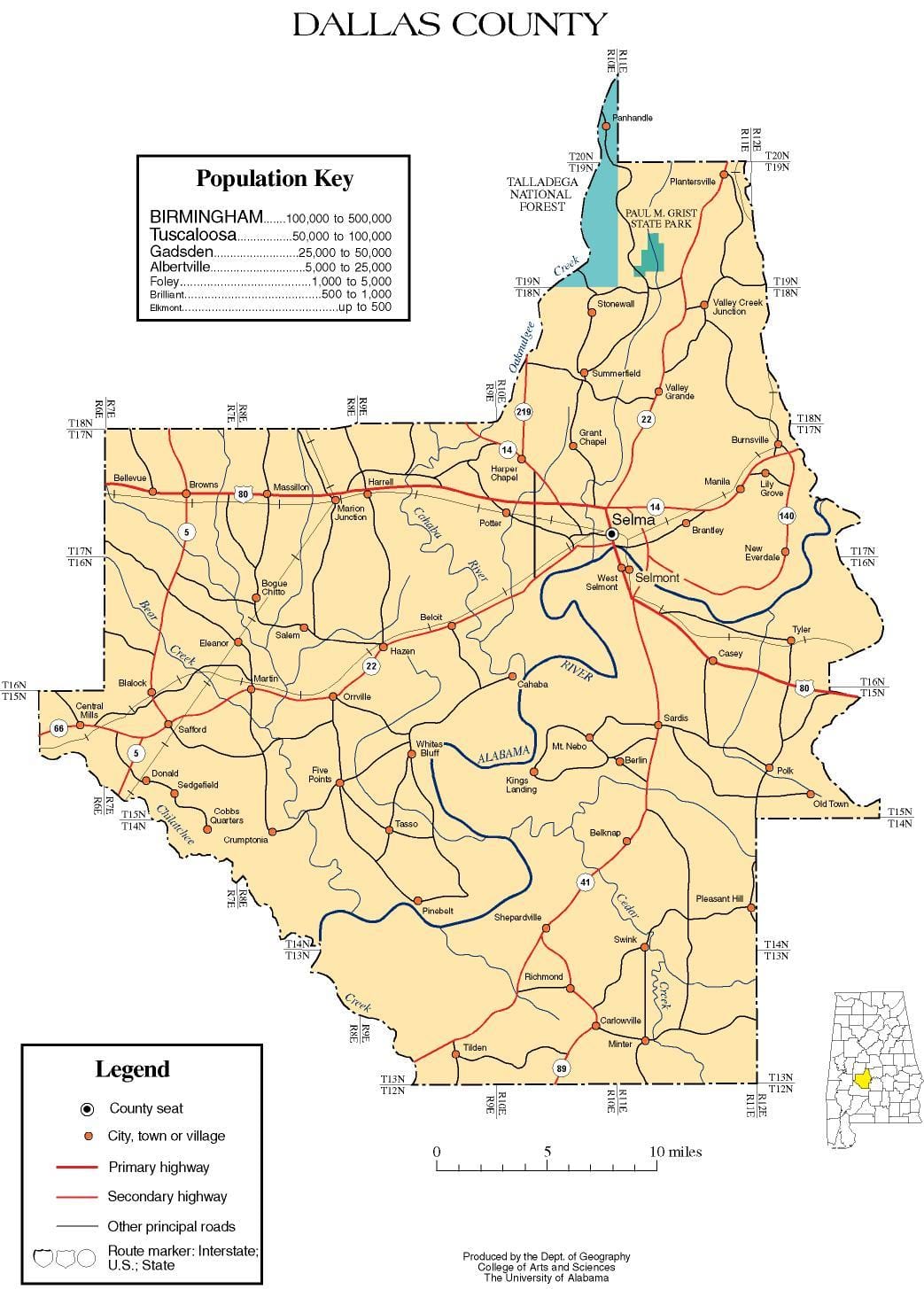 வரைபடம் Dallas county