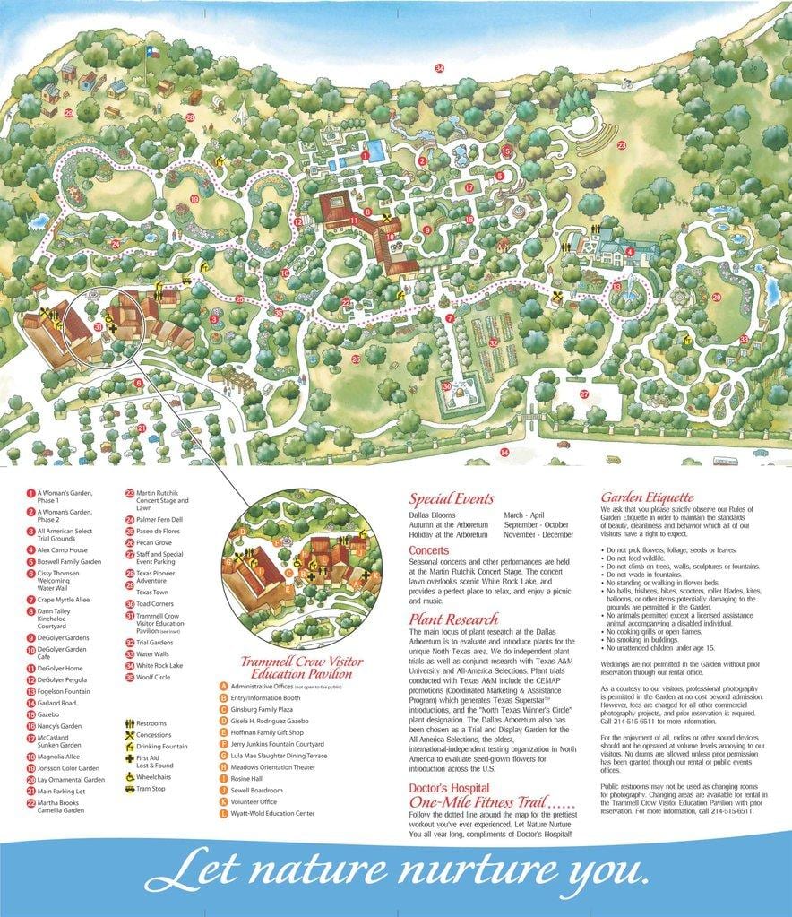 வரைபடம் டல்லாஸ் arboretum