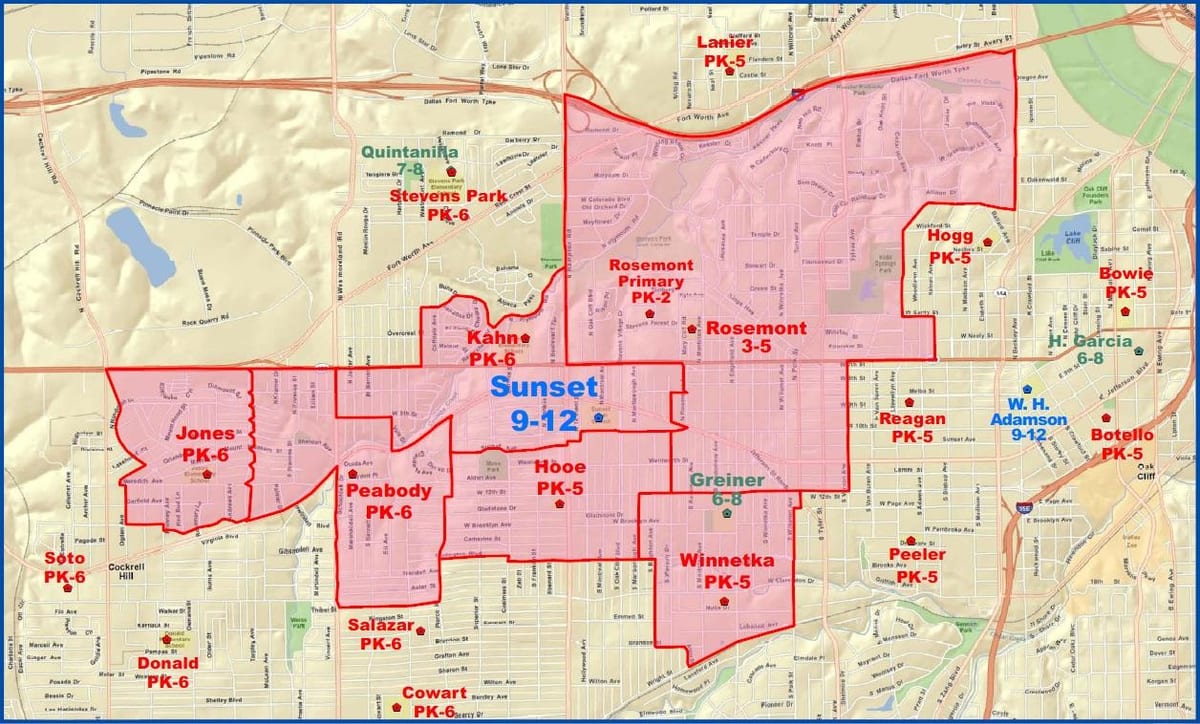 Dallas isd மாவட்ட வரைபடம்