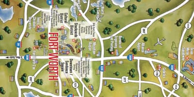 வரைபடம் டல்லாஸ் Fort Worth பகுதியில்
